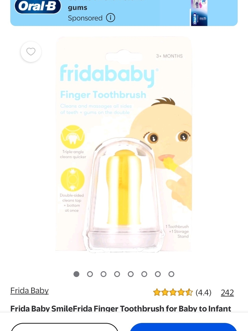 Fridababy Yellow Finger Toothbrush for Kids